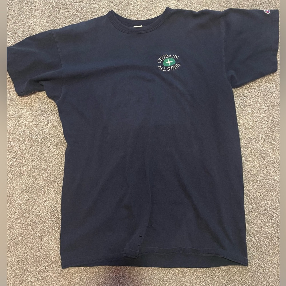 Navy 80’s Champion “Citi Bank All Stars” embroidered tee Single stitch - Size XL